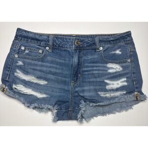 American Eagle Outfitters Distressed Blue Denim Jean Shorts